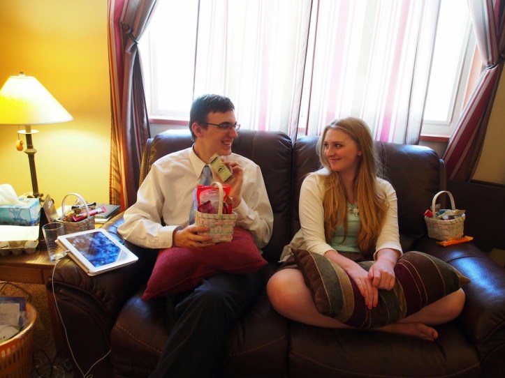 He got one of those cricket flour, protein energy bars. Casi is disgusted on so many levels.