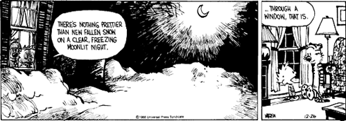 Calvin and Hobbes new fallen snow